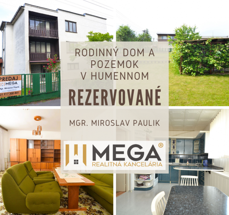 REZERVOVANÉ - PREDAJ RODINNÉHO DOMU v Humennom ulica Gaštanova